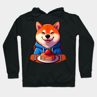 Shiba Inu Loves Strawberry Pancakes Hoodie